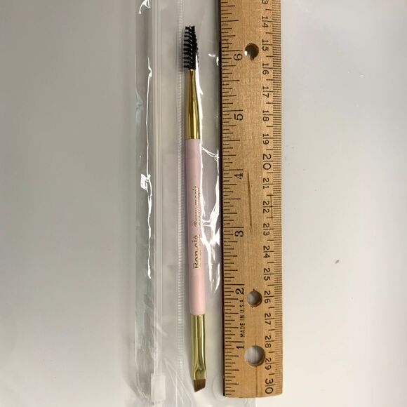 Double-Ended Angled Brow & Eyeliner Brush with Spoolie Professional Makeup Tool - Picture 5 of 6